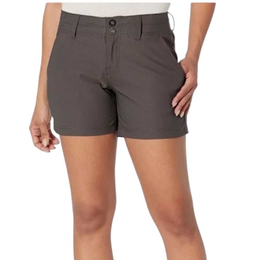 Prana Alana 5" Performance Shorts Wrinkle Resistant Dark Iron Size 10